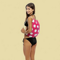 Polka Dot Beach Towel w/ Self Tote Bag (Embroidered)